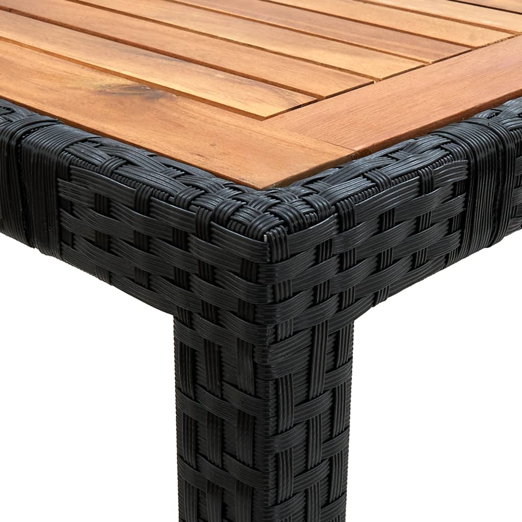 Set mobilier de exterior 9 piese negru poliratan lemn de acacia Lando - Lando