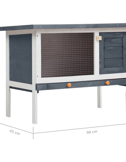 Загрузите изображение в средство просмотра галереи, Cușcă de iepuri pentru exterior, 1 nivel, gri, lemn - Lando

