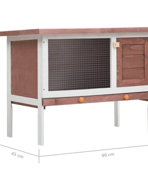 Încărcați imaginea în vizualizatorul Galerie, Cușcă de iepuri pentru exterior, 1 nivel, maro, lemn Lando - Lando
