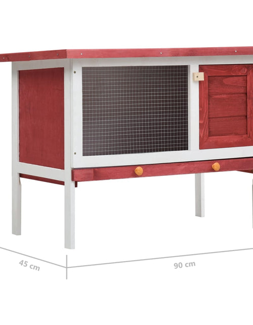Загрузите изображение в средство просмотра галереи, Cușcă de iepuri pentru exterior, 1 nivel, roșu, lemn Lando - Lando
