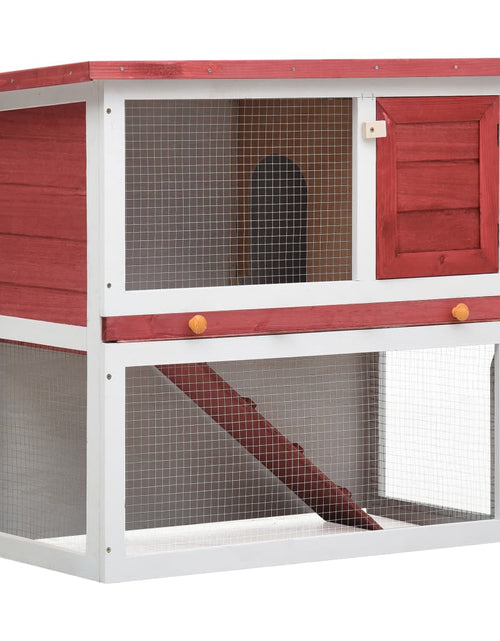 Încărcați imaginea în vizualizatorul Galerie, Cușcă de iepuri pentru exterior, 1 ușă, roșu, lemn Lando - Lando
