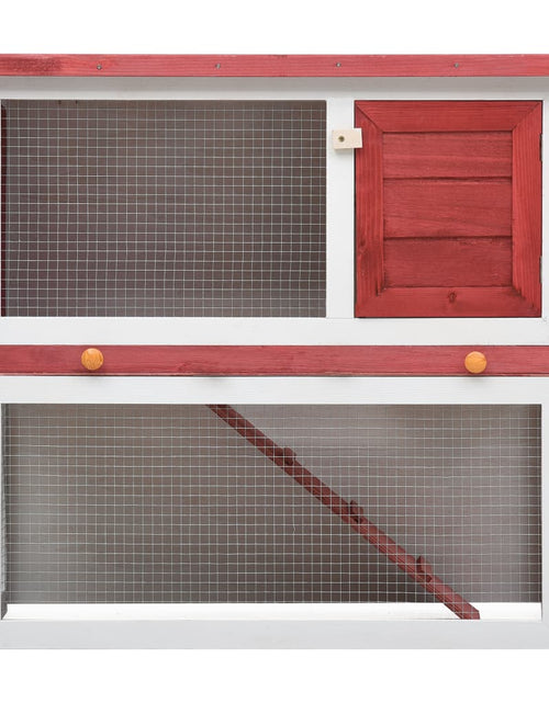 Загрузите изображение в средство просмотра галереи, Cușcă de iepuri pentru exterior, 1 ușă, roșu, lemn Lando - Lando
