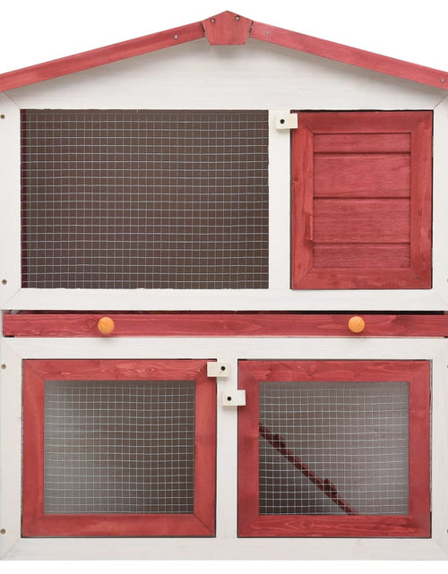 Încărcați imaginea în vizualizatorul Galerie, Cușcă de iepuri pentru exterior, 3 uși, roșu, lemn Lando - Lando
