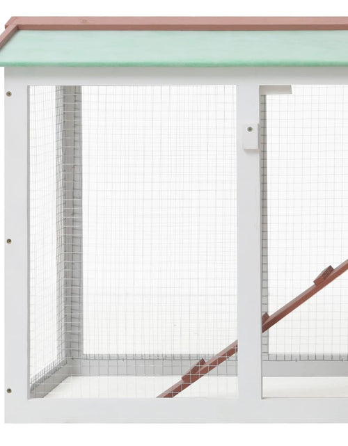 Încărcați imaginea în vizualizatorul Galerie, Cușcă exterior pentru iepuri mare maro&amp;alb 145x45x85 cm lemn Lando - Lando

