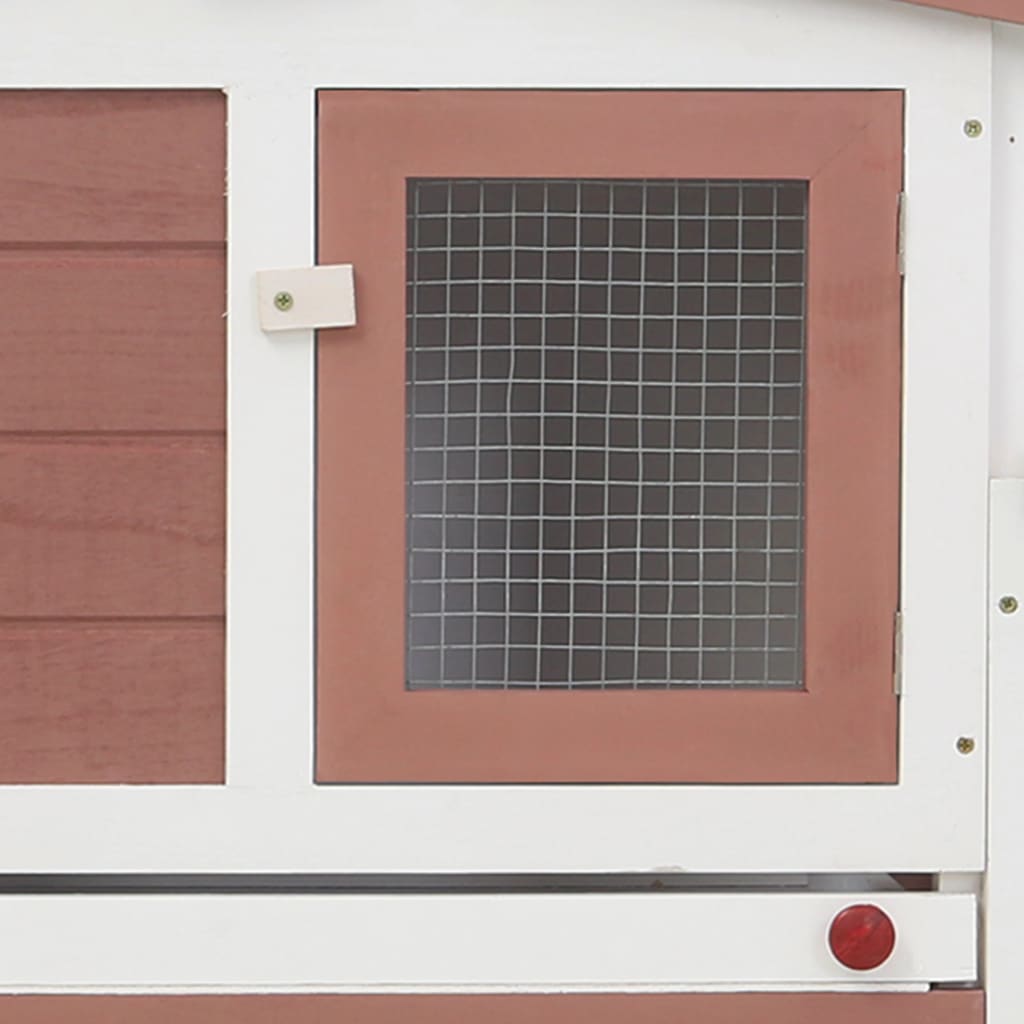 Cușcă exterior pentru iepuri mare maro & alb 204x45x85 cm lemn Lando - Lando