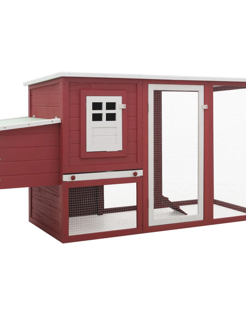 Încărcați imaginea în vizualizatorul Galerie, Coteț de păsări de exterior, casă găini cu 1 cuibar, roșu, lemn Lando - Lando
