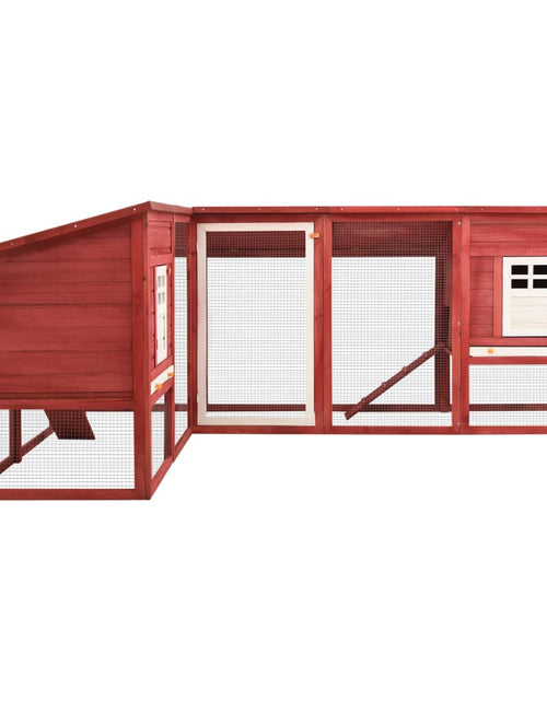 Încărcați imaginea în vizualizatorul Galerie, Cușcă iepuri exterior, spațiu de joacă, roșu/alb, lemn de brad Lando - Lando
