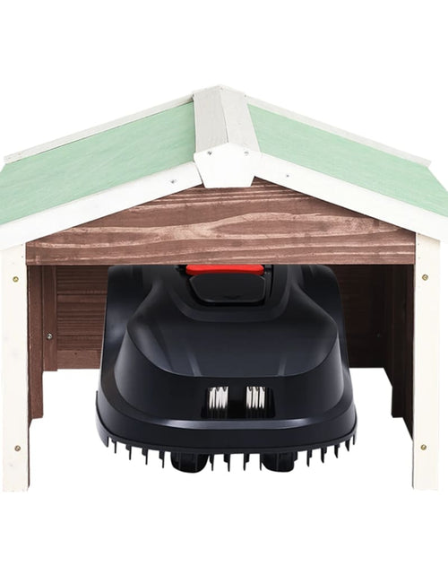 Încărcați imaginea în vizualizatorul Galerie, Garaj mașină tuns iarba robot cafeniu&amp;alb 72x87x50 cm lemn brad - Lando
