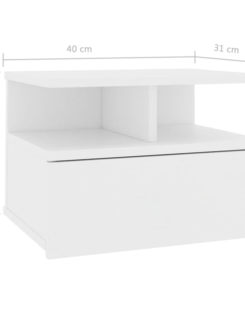 Încărcați imaginea în vizualizatorul Galerie, Noptieră suspendată, alb, 40x31x27 cm, PAL - Lando
