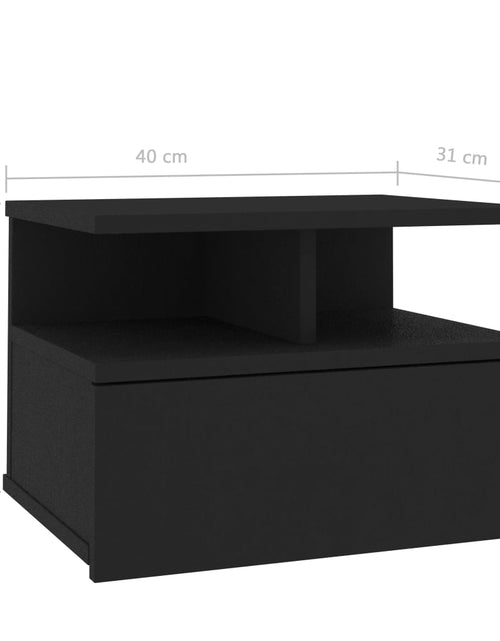 Încărcați imaginea în vizualizatorul Galerie, Noptieră suspendată, negru, 40x31x27 cm, PAL - Lando
