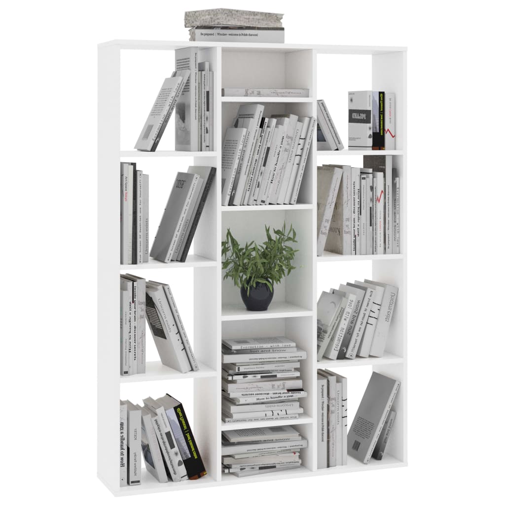 Separator cameră/Bibliotecă, alb, 100x24x140 cm, PAL - Lando