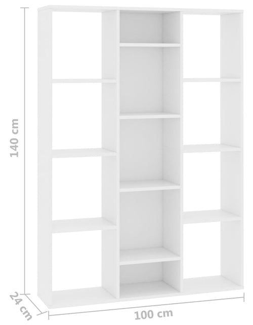 Încărcați imaginea în vizualizatorul Galerie, Separator cameră/Bibliotecă, alb, 100x24x140 cm, PAL - Lando
