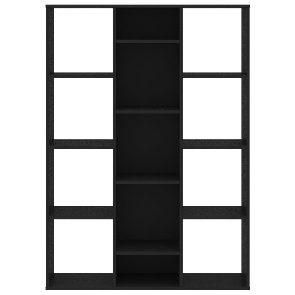 Separator cameră/Bibliotecă, negru, 100x24x140 cm, PAL - Lando