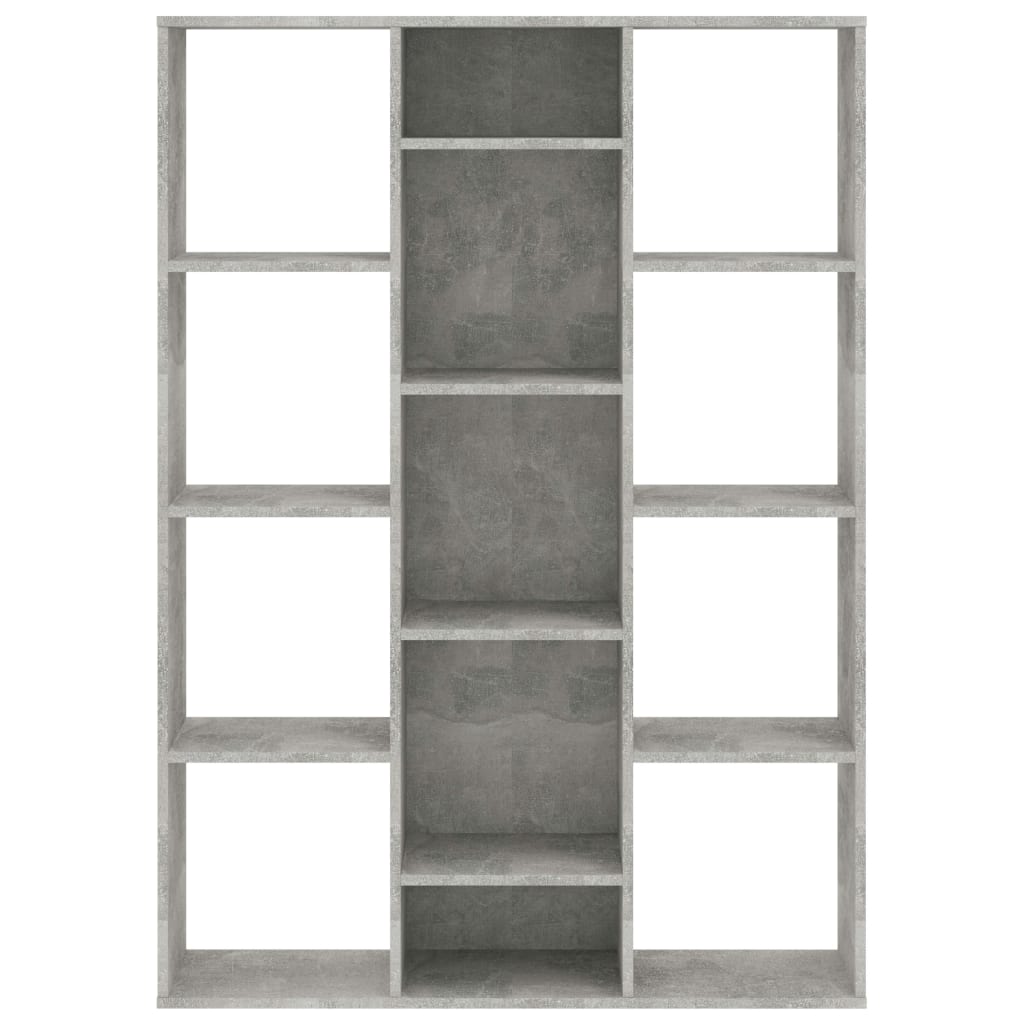 Separator cameră/Bibliotecă, gri beton, 100x24x140 cm, PAL - Lando