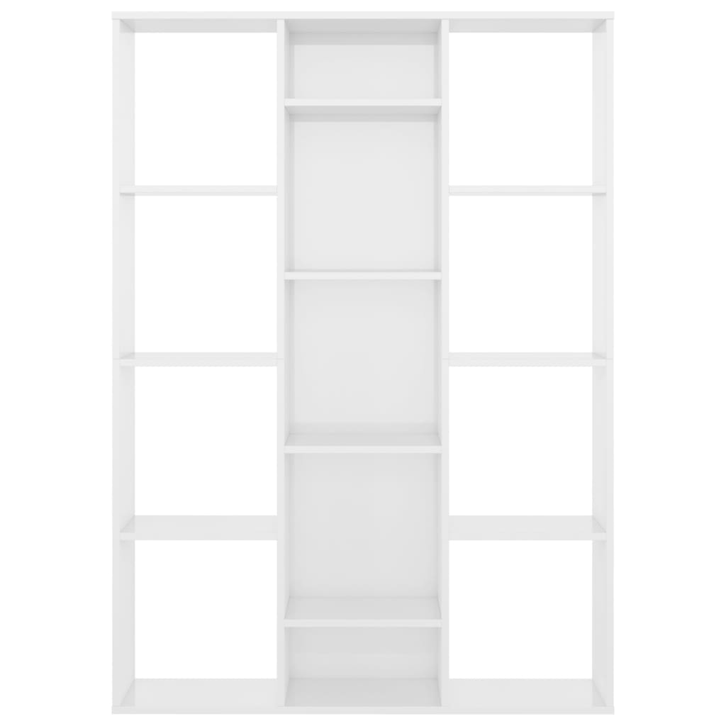 Separator cameră/Bibliotecă alb extralucios 100x24x140 cm PAL - Lando
