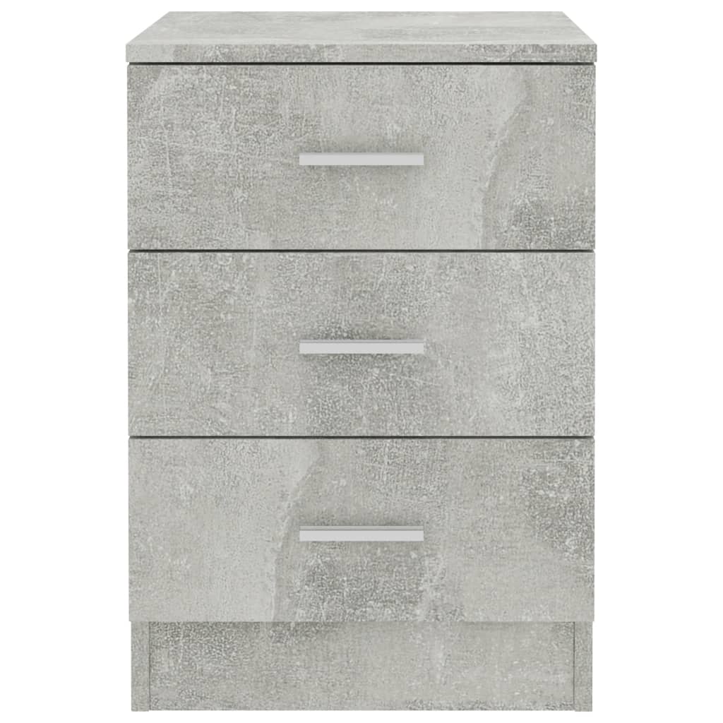 Noptiere, 2 buc., gri beton, 38x35x56 cm, PAL - Lando