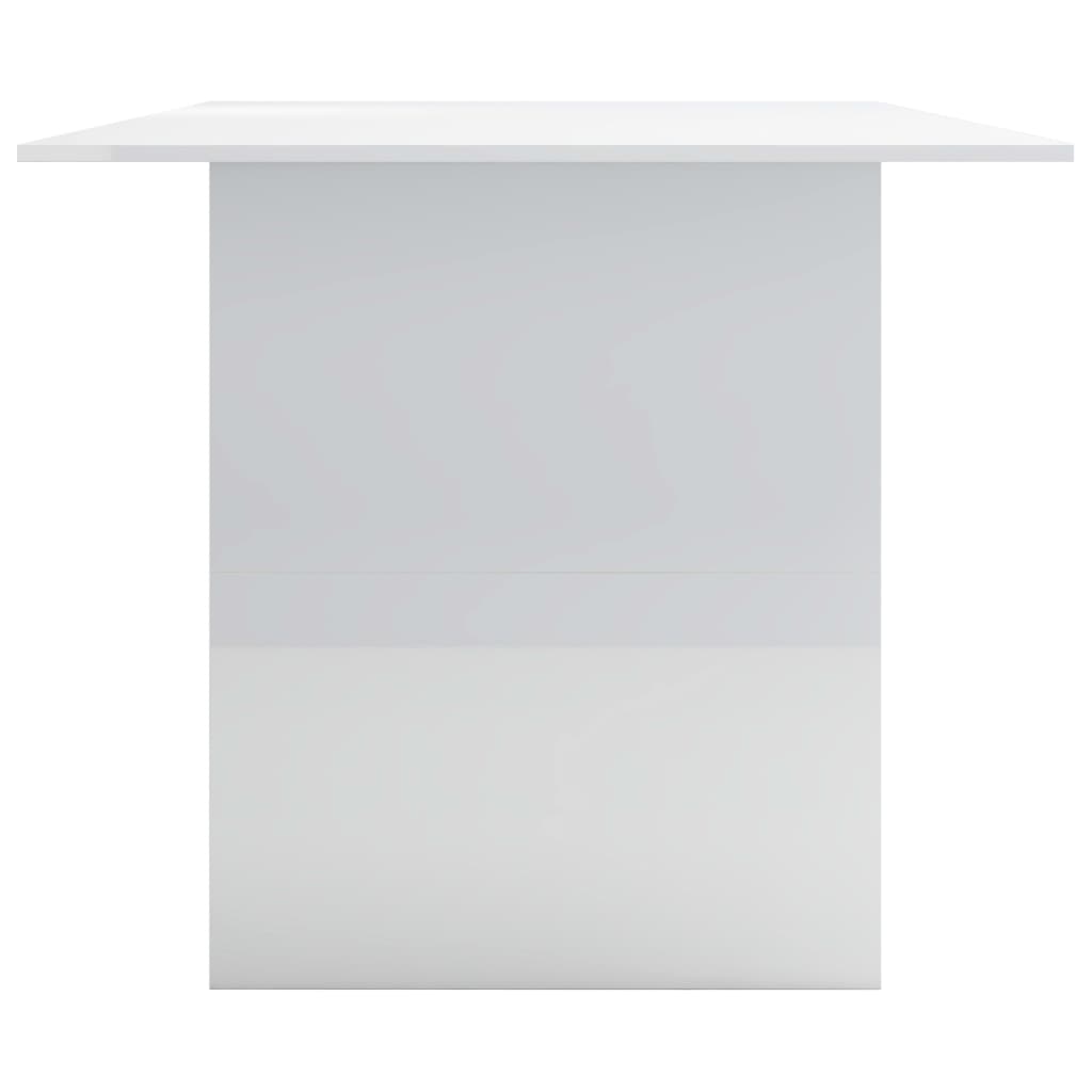 Masă de bucătărie, alb foarte lucios, 180 x 90 x 76 cm, PAL - Lando