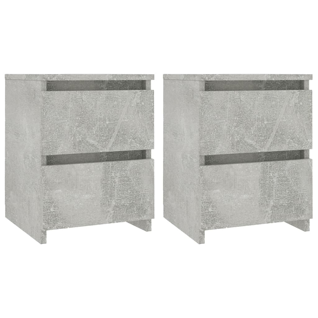 Noptiere, 2 buc., gri beton, 30 x 30 x 40 cm, PAL - Lando