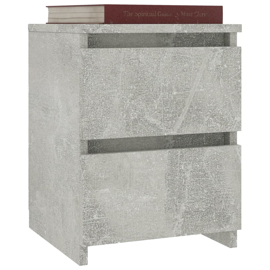 Noptiere, 2 buc., gri beton, 30 x 30 x 40 cm, PAL - Lando