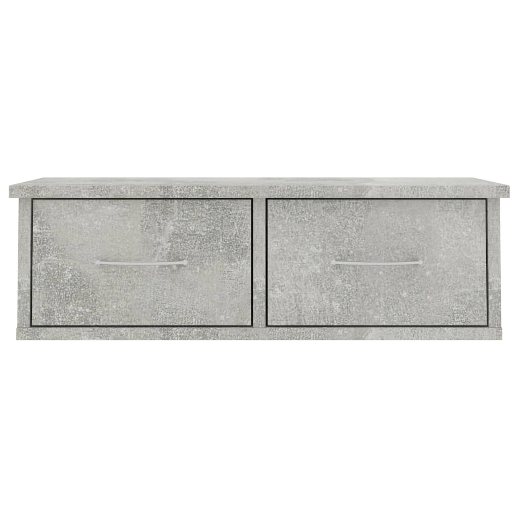 Dulap de perete cu sertare, gri beton, 60x26x18,5 cm, PAL - Lando