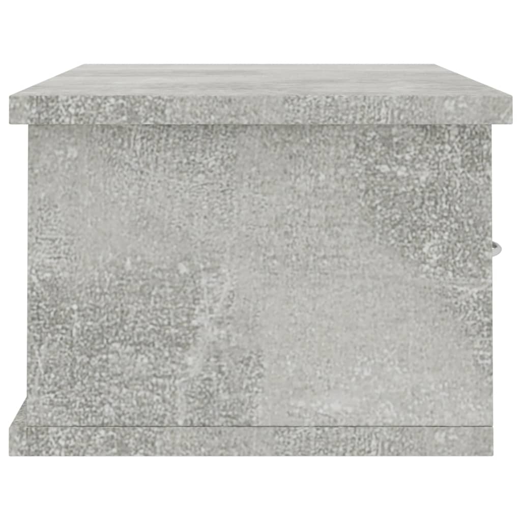 Dulap de perete cu sertare, gri beton, 60x26x18,5 cm, PAL - Lando