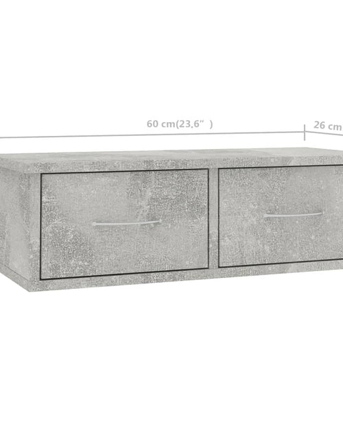 Загрузите изображение в средство просмотра галереи, Dulap de perete cu sertare, gri beton, 60x26x18,5 cm, PAL - Lando
