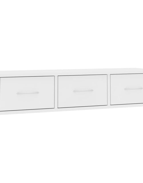 Încărcați imaginea în vizualizatorul Galerie, Raft de perete cu sertare, alb, 88x26x18,5 cm, PAL Lando - Lando
