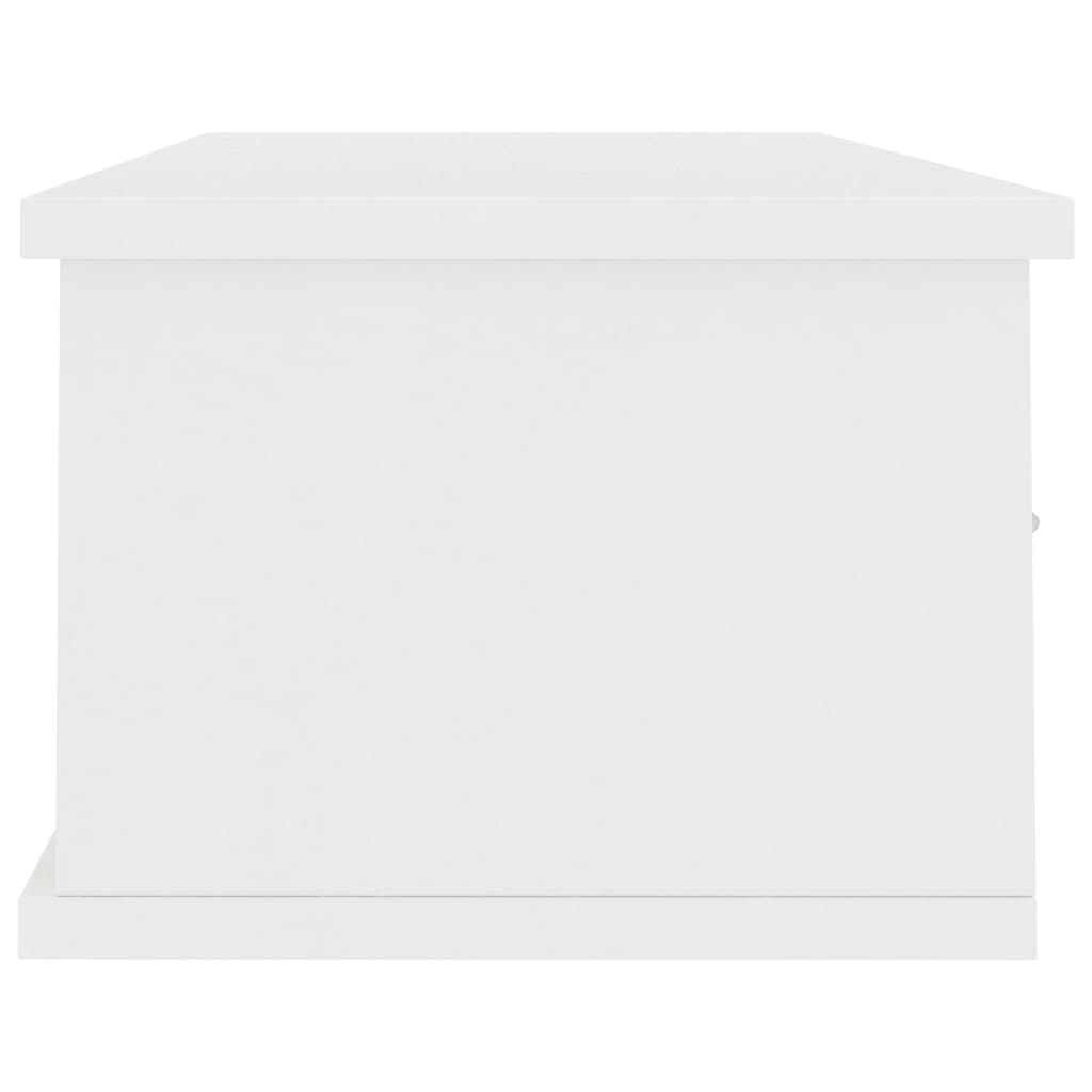 Raft de perete cu sertare, alb, 88x26x18,5 cm, PAL Lando - Lando