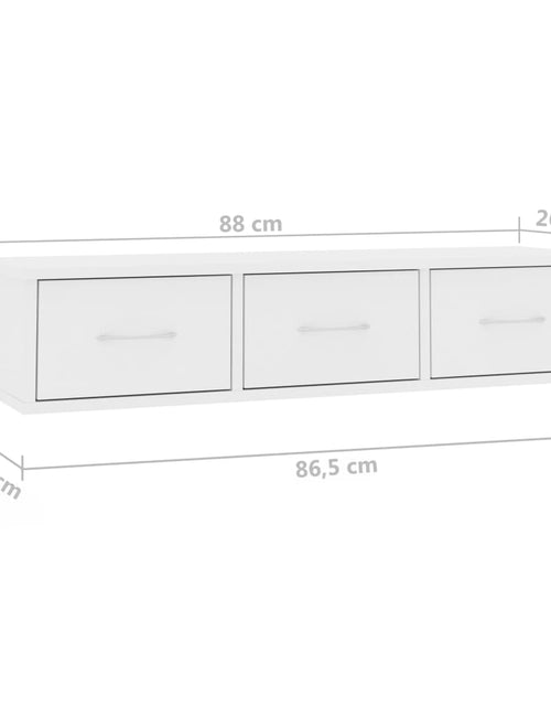 Загрузите изображение в средство просмотра галереи, Raft de perete cu sertare, alb, 88x26x18,5 cm, PAL Lando - Lando
