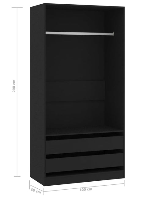 Încărcați imaginea în vizualizatorul Galerie, Șifonier, negru, 100 x 50 x 200 cm, PAL - Lando
