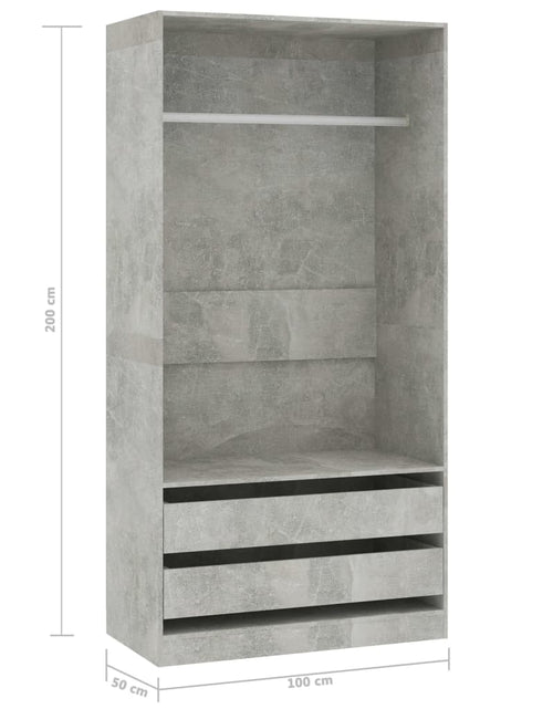 Încărcați imaginea în vizualizatorul Galerie, Șifonier, gri beton, 100x50x200 cm, PAL - Lando
