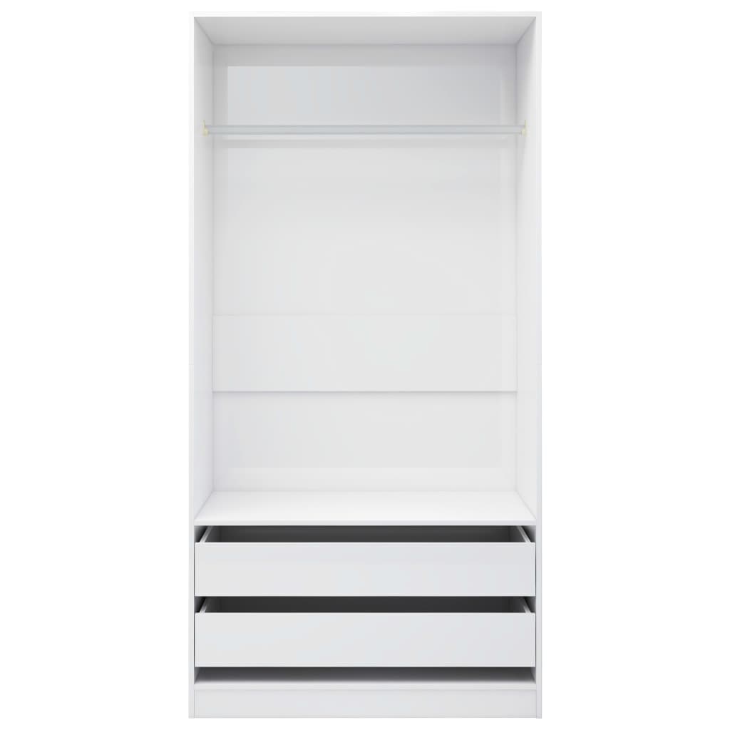 Șifonier, alb extralucios, 100x50x200 cm, PAL - Lando