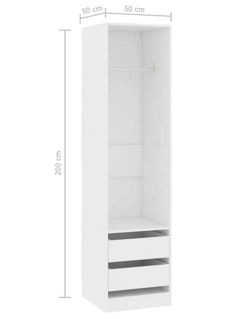 Încărcați imaginea în vizualizatorul Galerie, Șifonier cu sertare, alb, 50x50x200 cm, PAL - Lando
