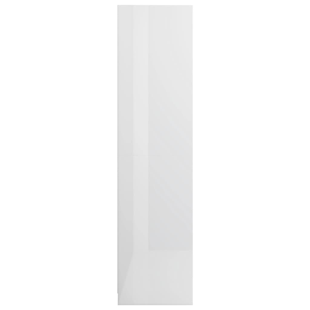 Șifonier cu sertare, alb extralucios, 50x50x200 cm, PAL - Lando