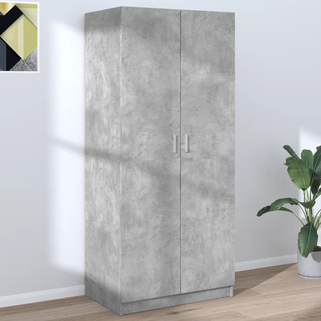 Șifonier, gri beton, 80x52x180 cm, PAL - Lando