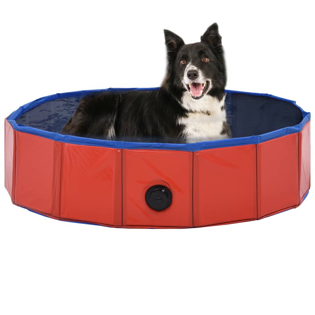 Piscină pentru câini pliabilă, roșu, 80 x 20 cm, PVC Lando - Lando