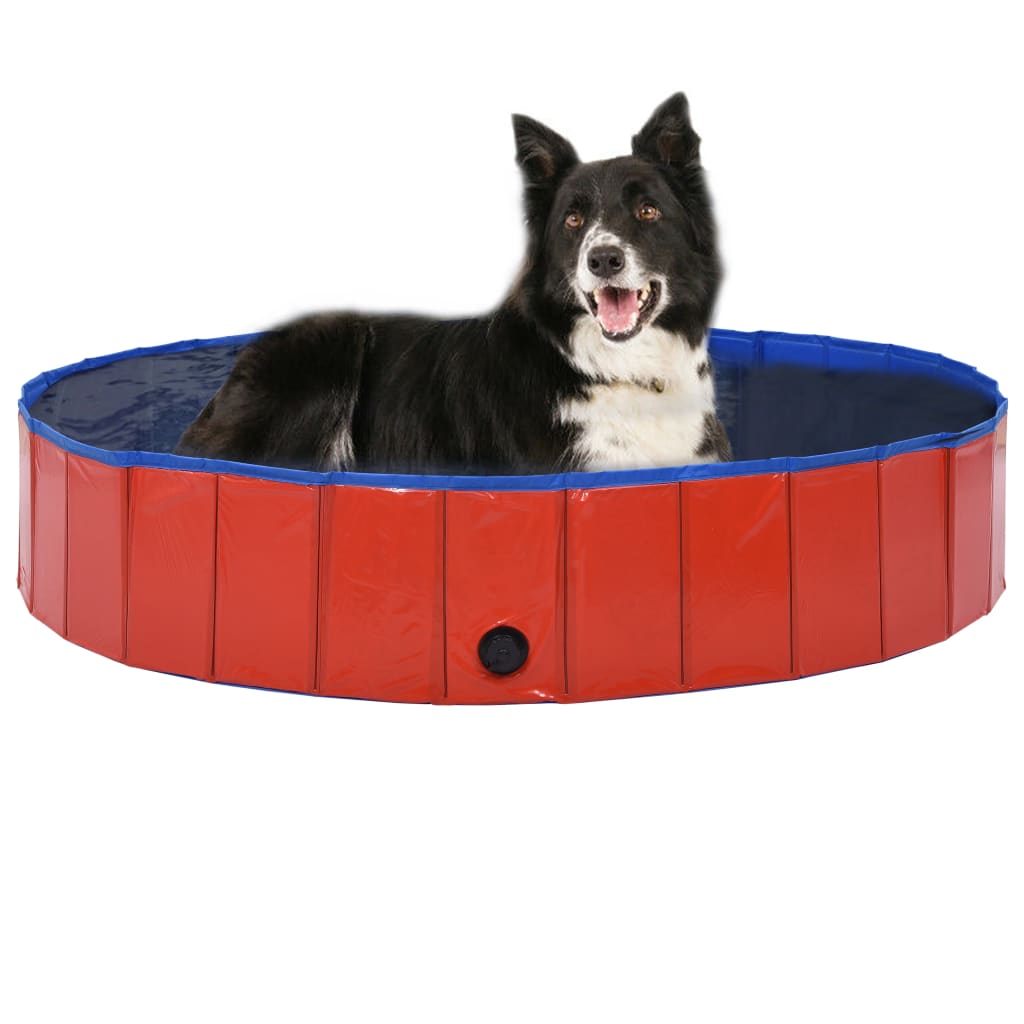 Piscină pentru câini pliabilă, roșu, 160 x 30 cm, PVC Lando - Lando