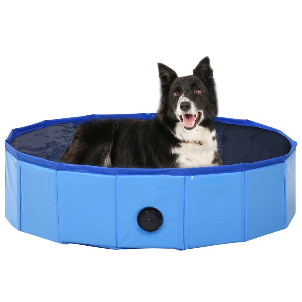 Piscină pentru câini pliabilă, albastru, 80 x 20 cm, PVC Lando - Lando