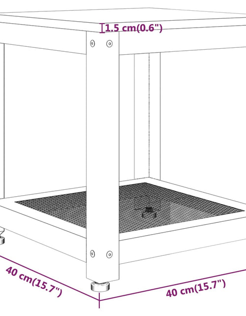 Încărcați imaginea în vizualizatorul Galerie, Masă laterală, maro deschis &amp; negru, 40x40x45 cm, MDF și fier Lando - Lando
