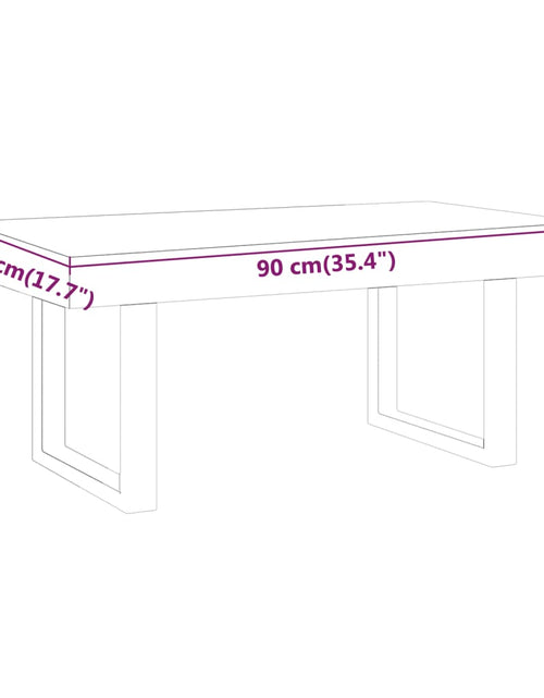 Загрузите изображение в средство просмотра галереи, Măsuță de cafea, maro închis &amp; negru, 90x45x40 cm, MDF și fier Lando - Lando
