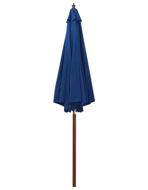 Încărcați imaginea în vizualizatorul Galerie, Umbrelă de soare cu stâlp din lemn, albastru, 300 x 258 cm Lando - Lando
