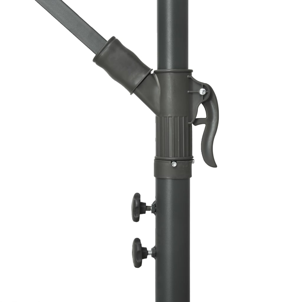 Umbrelă suspendată cu LED și stâlp din oțel, azuriu, 300 cm Lando - Lando