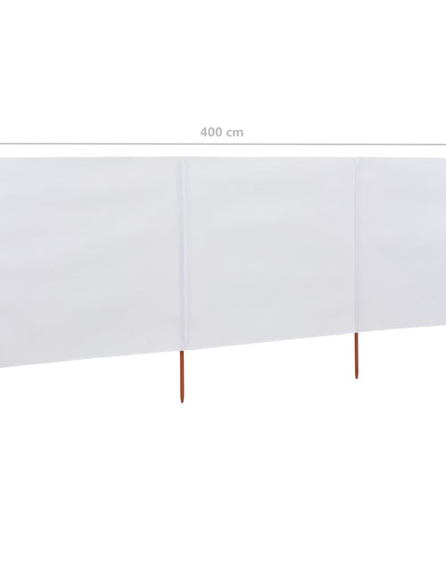 Încărcați imaginea în vizualizatorul Galerie, Paravan anti-vânt cu 3 panouri, alb nisipiu, 400x80 cm, textil Lando - Lando
