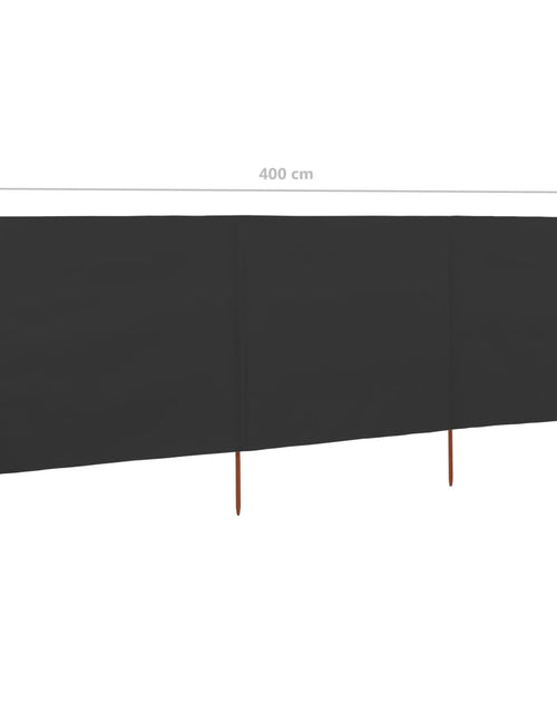 Încărcați imaginea în vizualizatorul Galerie, Paravan anti-vânt cu 3 panouri, antracit, 400 x 80 cm, textil Lando - Lando
