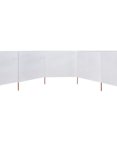 Încărcați imaginea în vizualizatorul Galerie, Paravan anti-vânt cu 5 panouri alb nisipiu 600 x 160 cm textil Lando - Lando
