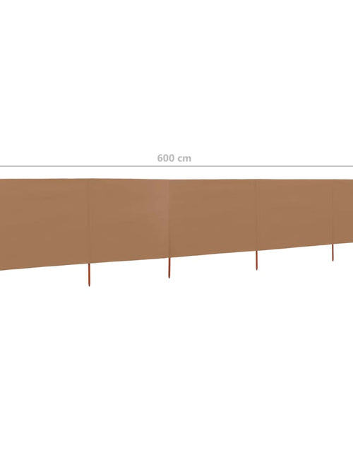 Загрузите изображение в средство просмотра галереи, Paravan anti-vânt cu 5 panouri, gri taupe, 600 x 160 cm textil Lando - Lando
