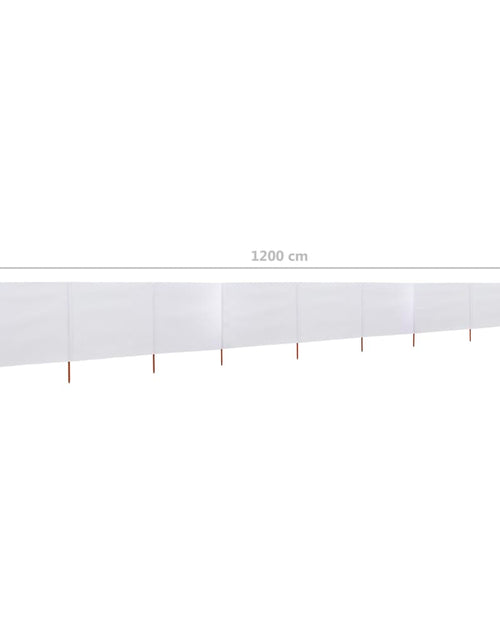 Încărcați imaginea în vizualizatorul Galerie, Paravan anti-vânt cu 9 panouri alb nisipiu 1200x120cm textil Lando - Lando
