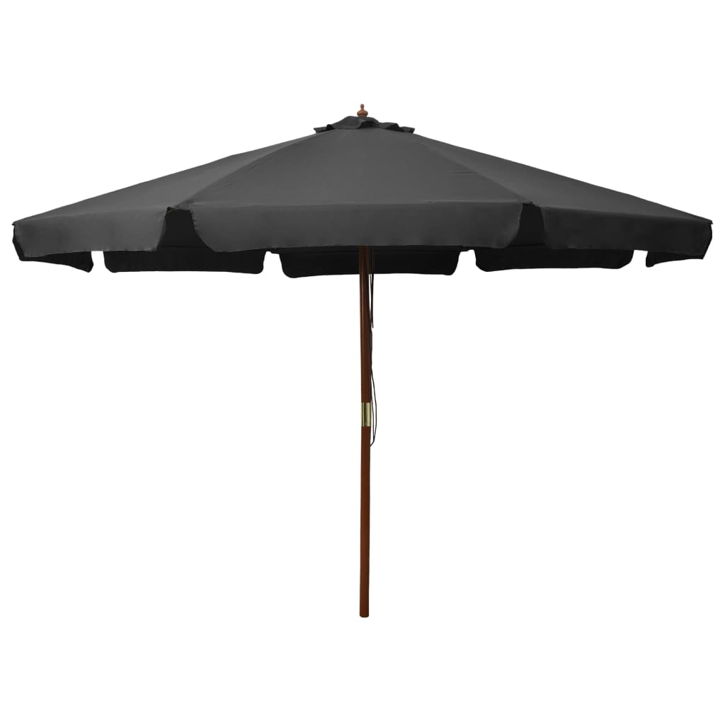 Umbrelă de soare de exterior, stâlp din lemn, antracit, 330 cm Lando - Lando