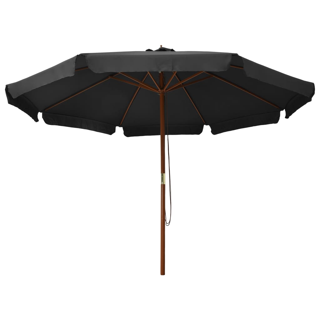 Umbrelă de soare de exterior, stâlp din lemn, antracit, 330 cm Lando - Lando