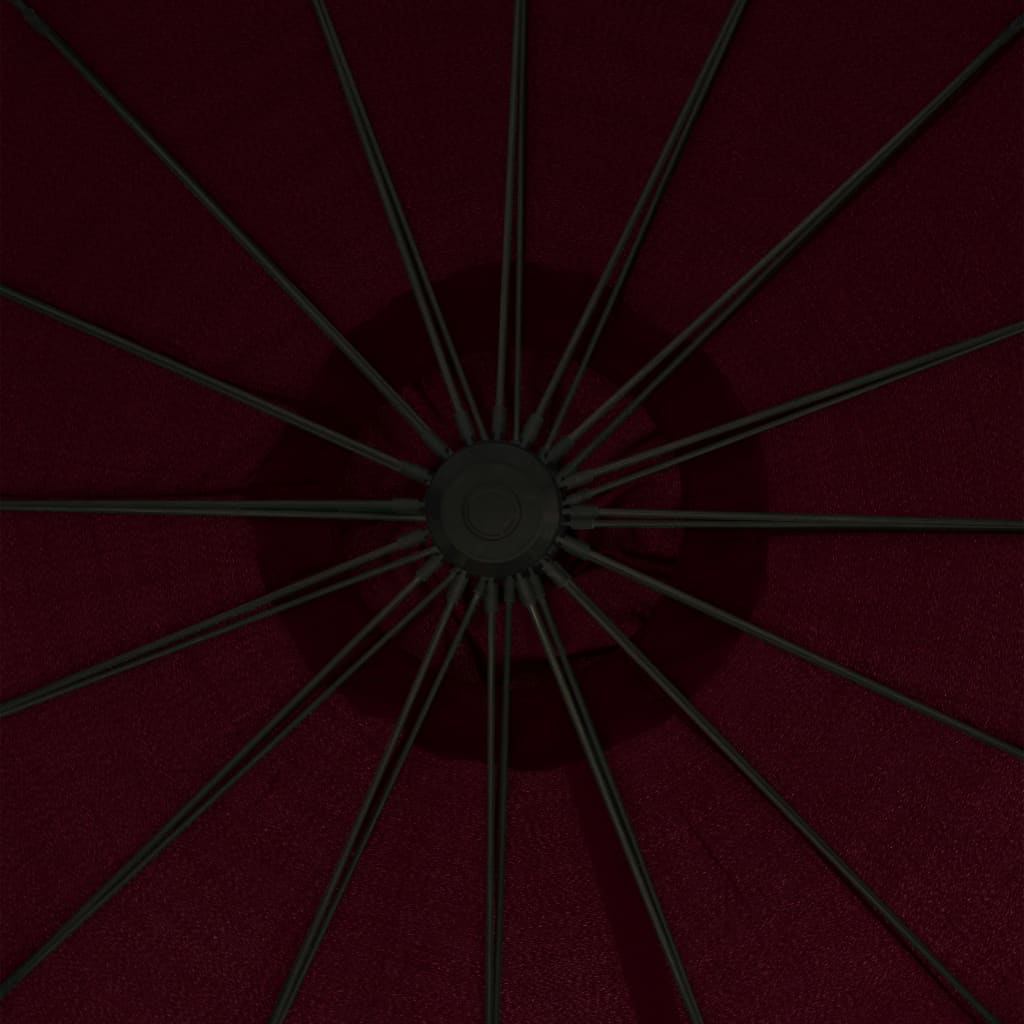 Umbrelă de soare suspendată, vișiniu, 3 m, stâlp de aluminiu Lando - Lando
